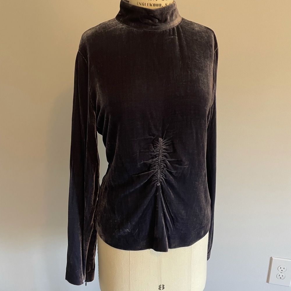 McQ Alexander McQueen velvet mock turtleneck 48